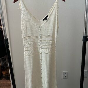 Forever 21 Cream Knit Button-Down Dress